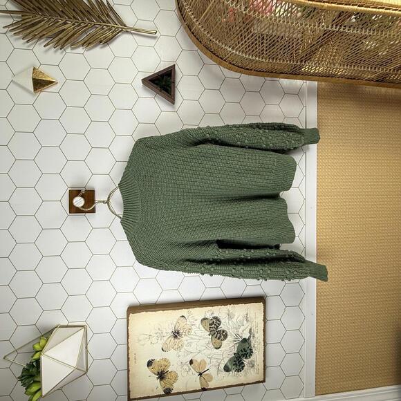 Madewell Green Bobble 100% Cotton Textured Cardigan Sweater - Size - XS - Picture 3 of 6